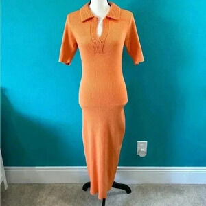 New with tags Caroline Constas Ribbed Knit Midi Dress in size L